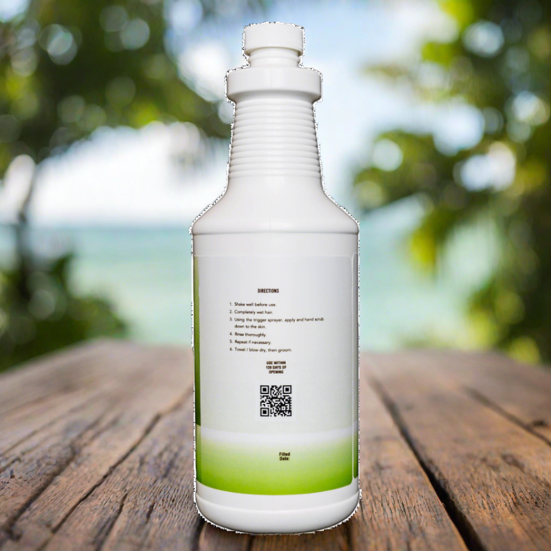 Doggie-Organics Shampoo. Directions. 100% plant based.