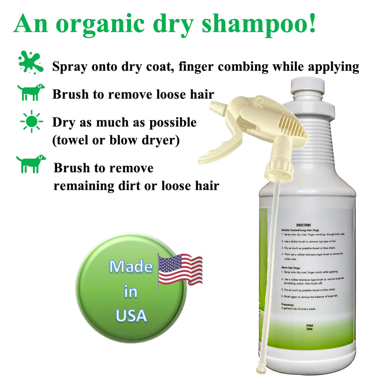 Doggie Organics. Doggie D Shed. Directions.