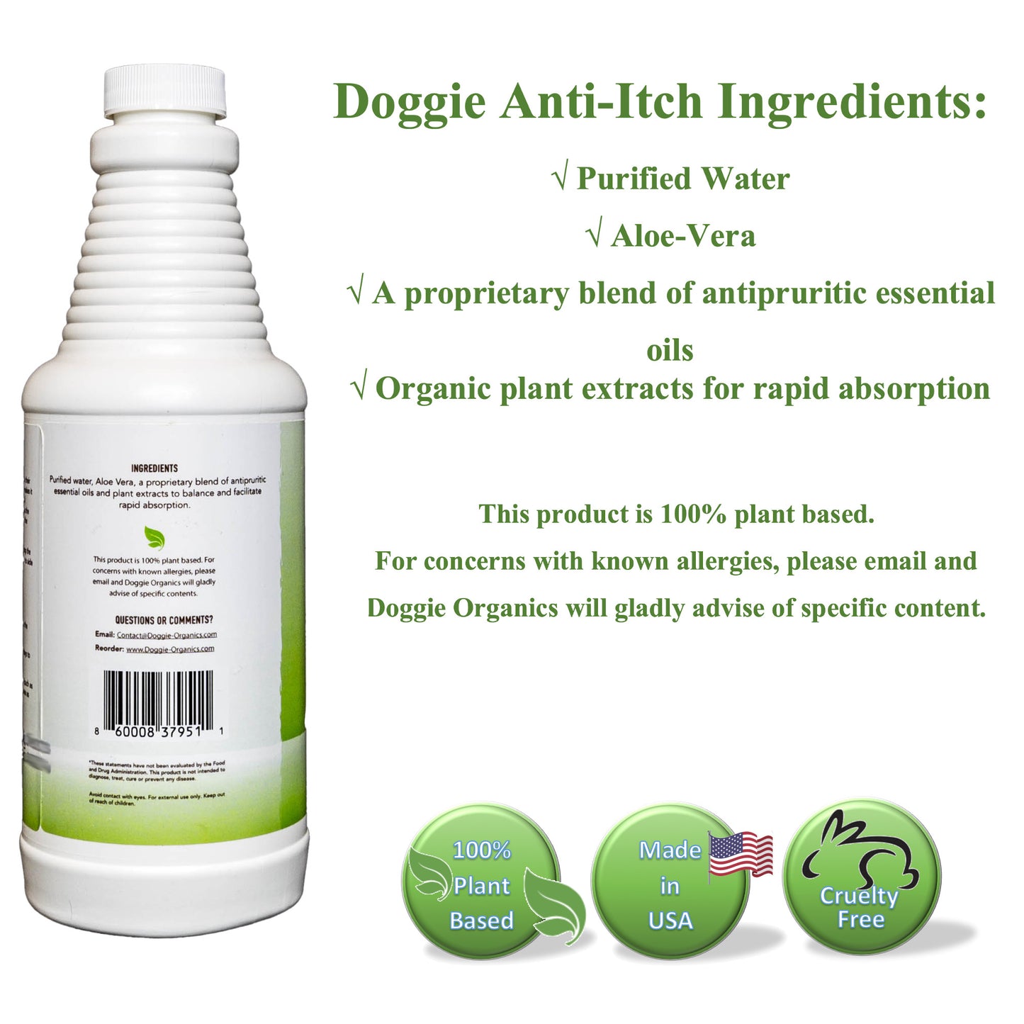 Doggie Anti Itch by Doggie-Organics. Ingredients.